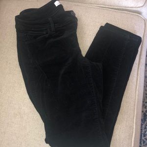 Black curvy skinny corduroy pants